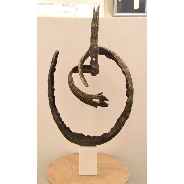 Brutalist Inspired Modern Organic Metal and Stone Sculpture For Sale In Atlanta - Image 6 of 6