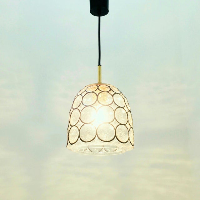 1970s Mid-Century Modern Glass Pendant Light from Limburg, Germany, 1960s For Sale - Image 5 of 8