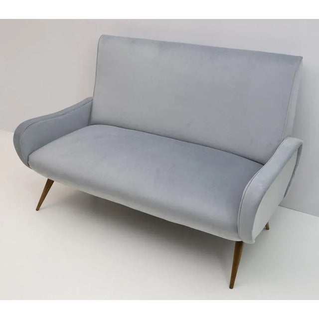 Marco Zanuso Modern Velvet Sofa in the Style of Marco Zanuso, 1950s For Sale - Image 4 of 10