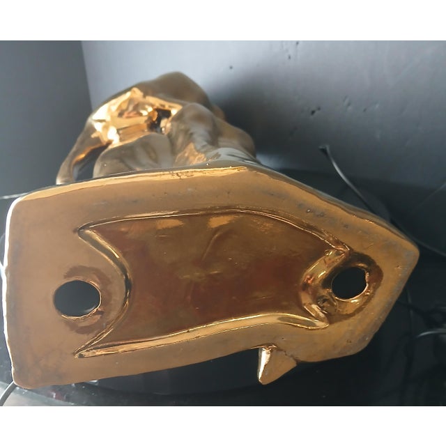 Mid 20th Century Jaru Sculpture Embracing Couple 22kt Gold PLTD Ceramic Incredibly Beautiful MCM For Sale - Image 6 of 6