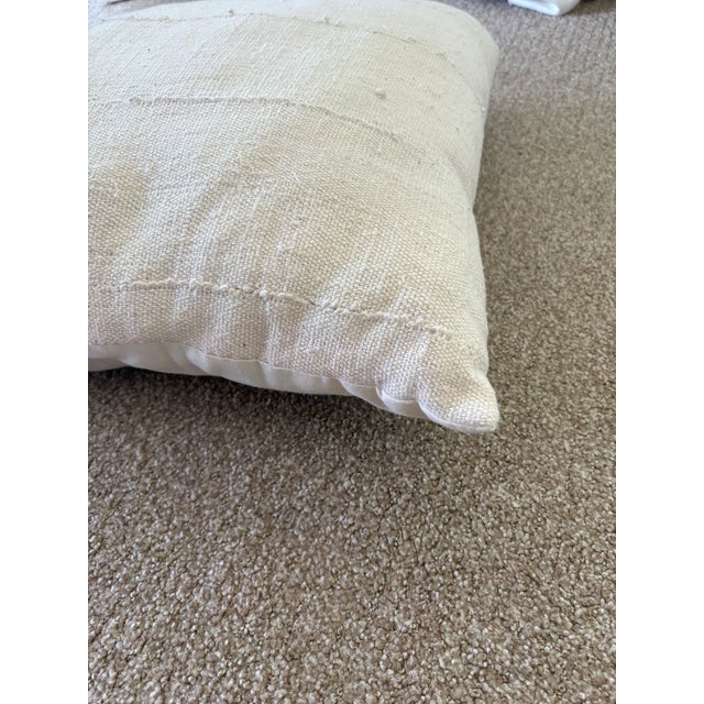 African Antique White Mud Cloth Pillow For Sale - Image 3 of 3