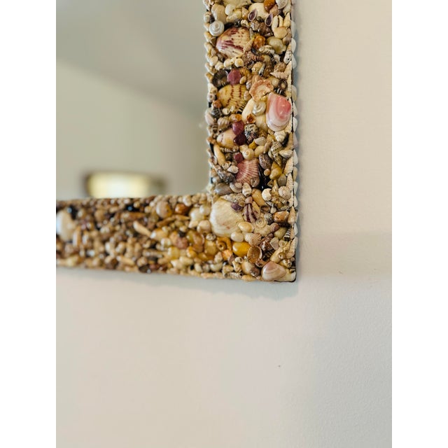 Vintage Hand Made Shell Mirror For Sale - Image 4 of 5