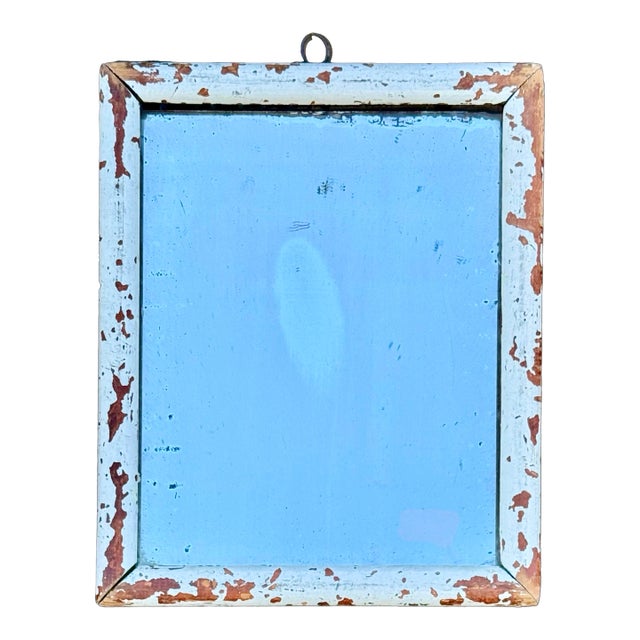 19th Century Early American Wall Mirror in Original Painted Wood Frame For Sale