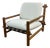 Vintage Lounge Chair in Pine and Ecru Bouclé Fabric, 1970s For Sale