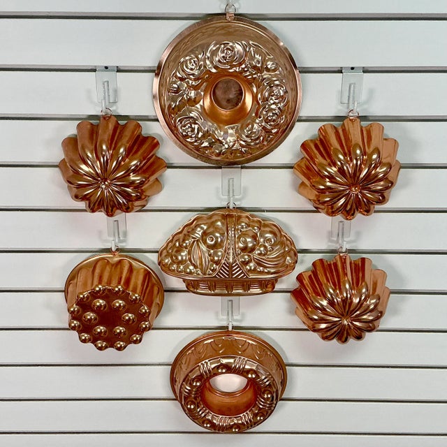 Mid-Century Boho Chic French Style Arts & Crafts Copper Molds - Set of 7 For Sale - Image 15 of 15