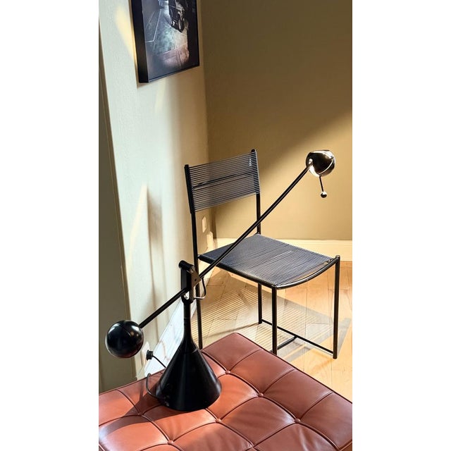 101 Spaghetti Chair with Ottoman and Calder Table Lamp by Belotti for Alias & Franch for Metalarte, 1970s, Set of 3 For Sale - Image 6 of 14