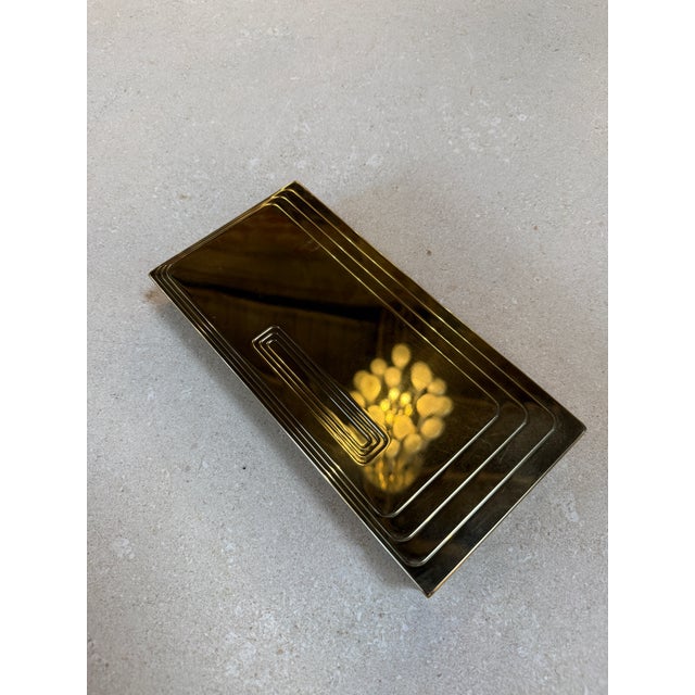 Metal Vintage Brass Rectangular Lidded Box For Sale - Image 7 of 11