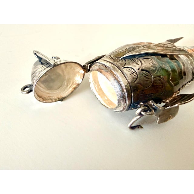 Figurative Rare Antique Sterling Silver Articulated Fish Form Spice Box Holder For Sale - Image 3 of 7