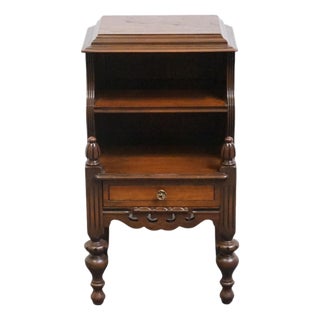 Vintage Antique Solid Mahogany Traditional Style 15" Open Cabinet Nightstand For Sale