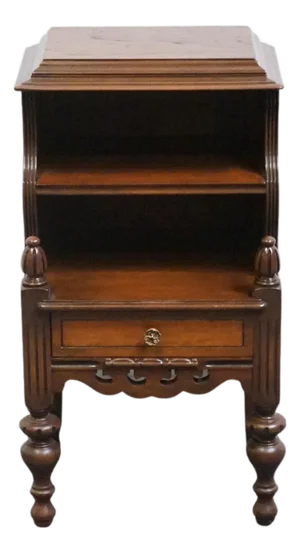 Vintage Antique Solid Mahogany Traditional Style 15" Open Cabinet Nightstand