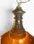 Metal Vintage Amber Glass Swag Pendant Light With Ornate Brass-Tone Fittings For Sale - Image 7 of 7
