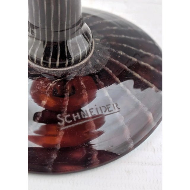 Early 20th Century Art Déco French Art Glass Footed Vase by German Artist Charles Schneider For Sale - Image 6 of 11