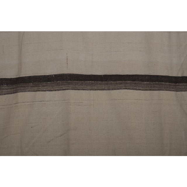 White White Vintage Modern Turkish Hemp Kilim Rug 11'6'' X 11'5'' For Sale - Image 8 of 10