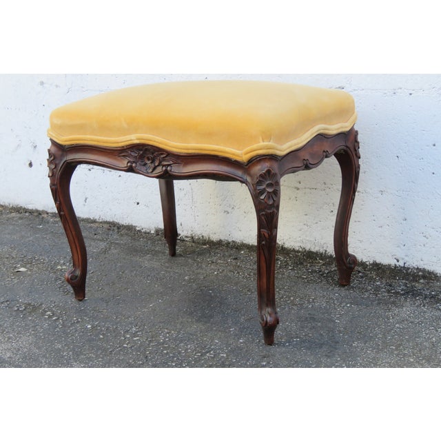 Early 1900s French Carved Ottoman Stool 6270 For Sale - Image 14 of 14