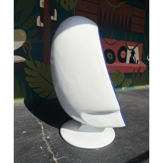 Mid Century Modern Alpha Egg Chair & Otto For Sale In Tampa - Image 6 of 13