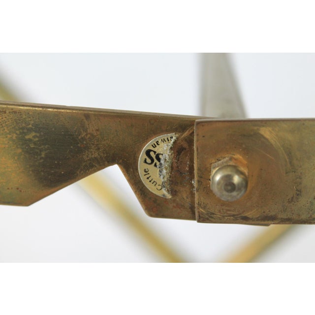 Metal Vintage Brass Folding Luggage Rack For Sale - Image 7 of 9