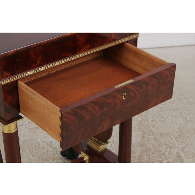 1980s Pair of Kindel Masterworks Winterthur Empire Mahogany Nightstands For Sale - Image 5 of 18