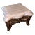 1940s French Provincial Cast Iron Foot Stool With Silk Upholstery For Sale