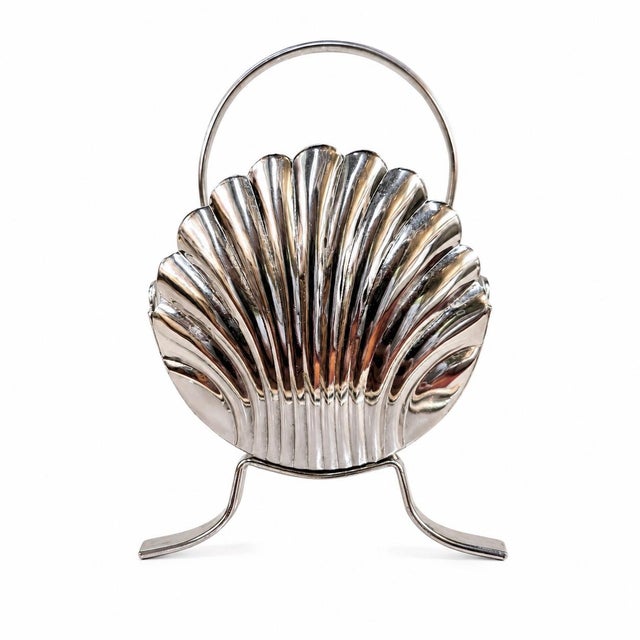 Mid 20th Century Vintage English Style Silver Plate Shell Motif Biscuit Tray For Sale - Image 5 of 8