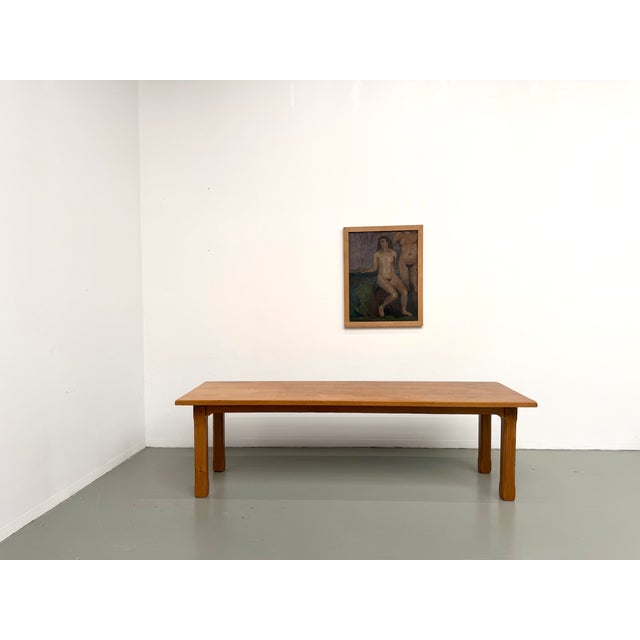 Large Brutalist Dining Table in Oak, 1970s For Sale - Image 16 of 18