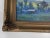 Small late 20th century oil on canvas board blue tonal ranch landscape painting by Myra Knapp (20th, 21st century) Texas....