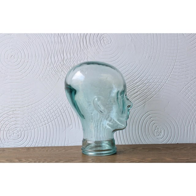 Vintage Transparent glass mannequin head Dimensions; 9"width x 6"Dept x 12"Height See pictures and condition for reference...