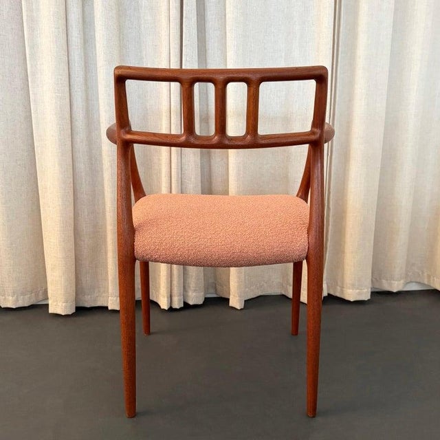 Light Pink Scandinavian Modern Teak Model 64 Armchair by Niels Otto Møller For Sale - Image 8 of 11