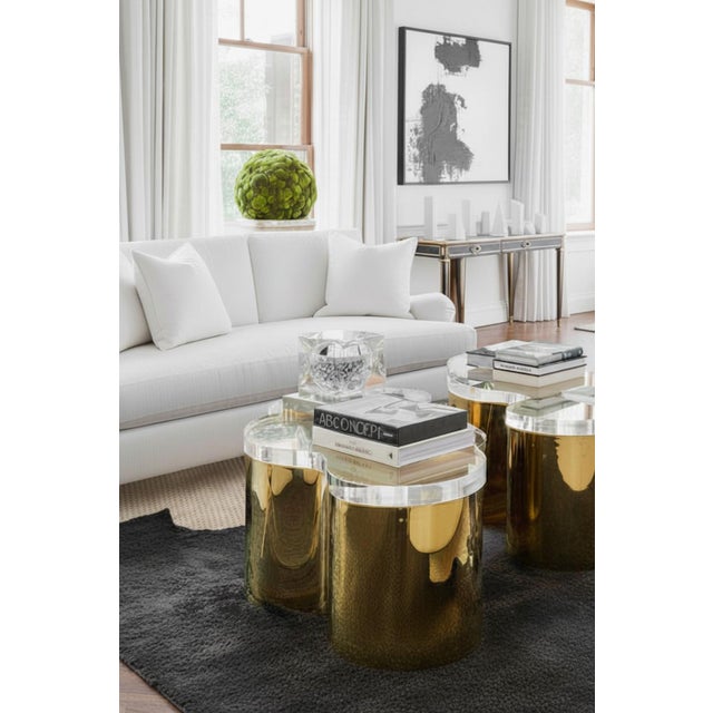 Mid-Century Modern The New Kate Free Form Coffee Table in Gold With Acrylic Top For Sale - Image 3 of 8