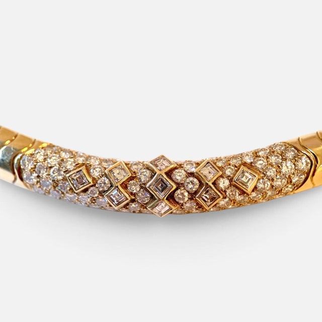 2020s Van Cleef & Arpels 18 Kt Yellow Gold and 5.6 Ct Diamond Collar/Choker Necklace For Sale - Image 5 of 8