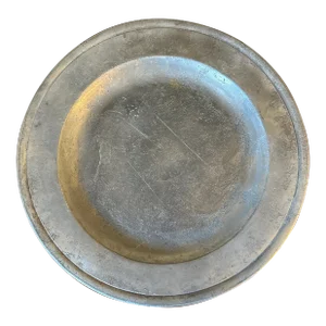 18th Century Pewter Plate by Ellis, London