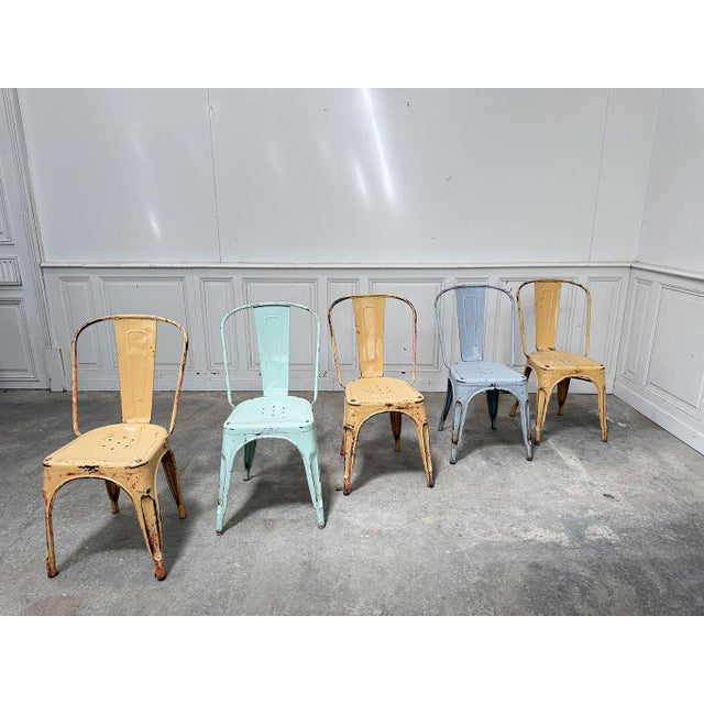 Tolix Vintage Tolix Chairs, 1960s, Set of 5 For Sale - Image 4 of 10