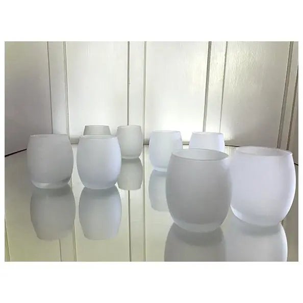 This set of eight low ball glasses features a frosted white finish, giving them a sleek and modern appearance that can...