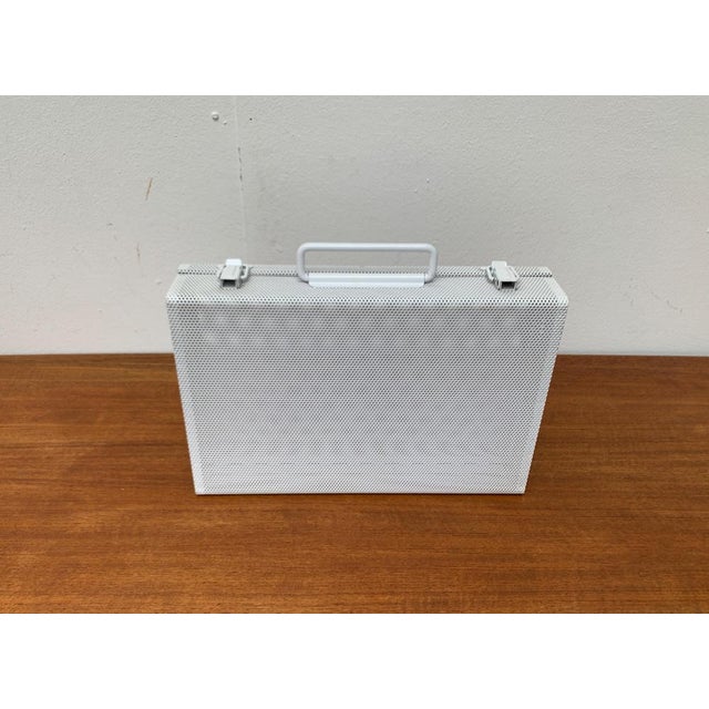 Postmodern White Perforated Metal Briefcase, 1980s For Sale - Image 6 of 18