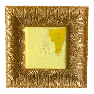 Yellow Framed Mini Painting by Jessalin Beutler For Sale