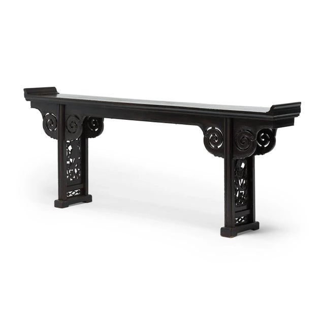 Asian Chinese Hardwood Altar Table with Clouds and Dragons, c. 1900 For Sale - Image 3 of 8