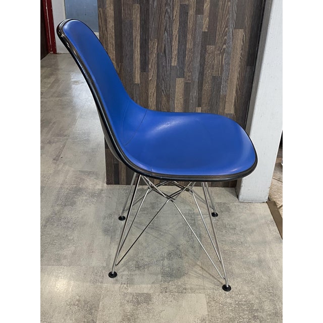Vintage Blue Vinyl and Fiberglass Chair by Charles and Ray Eames for Herman Miller, 1950s For Sale - Image 13 of 18
