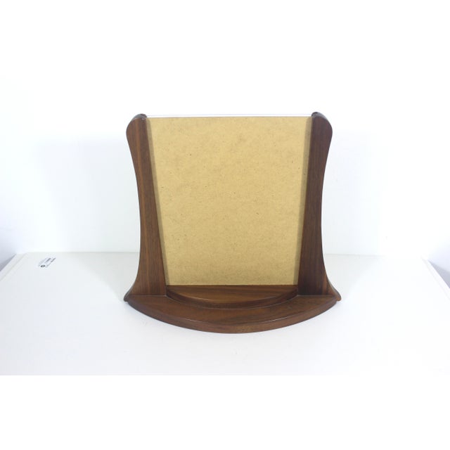 Vintage Art Nouveau Style Black Walnut Wood Photo Frame for Table Top No Glare Glass 8”x10” Picture For Sale - Image 6 of 11