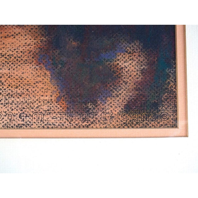 Late 20th Century Vintage Original Pastel Swan Landscape by Calliopy Issackides, Framed For Sale - Image 5 of 5