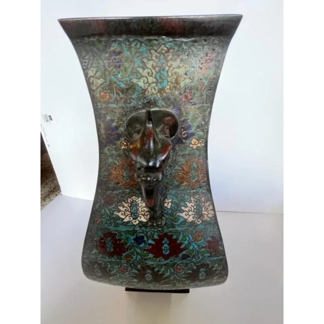 Antique Ming Dynasty Cloisonne Vase For Sale - Image 11 of 12