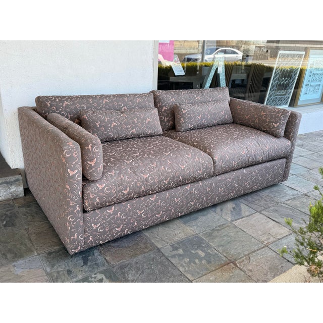 Abstract C & L Designs Laguna Sofa in Quilted Folklore For Sale - Image 3 of 12