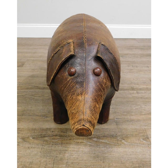 Dimitri Omersa Abercrombie & Fitch Vintage Leather Pig Footstool