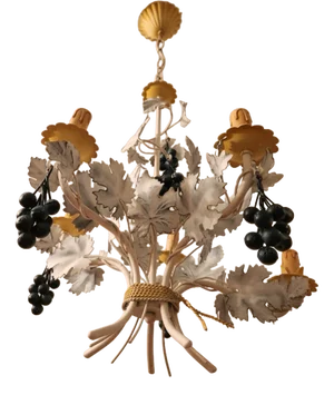 Vintage Hand-Forged Sheet Metal Five-Light Chandelier, 1950s