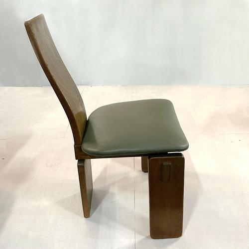 Gold Vintage Sculptural High-Back Dining Chairs in Oak, 1970s, Set of 4 For Sale - Image 8 of 18