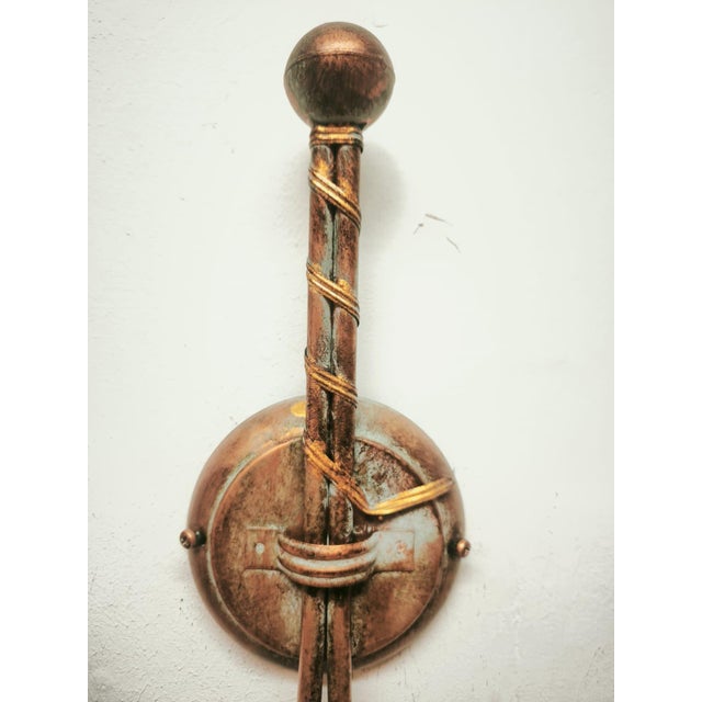 Baroque Two-Light Wall Lamp with Murano Glass, 1980s For Sale - Image 3 of 11