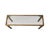 Hollywood Regency Mastercraft Brass and Glass Console Table, Greek Key Motif For Sale - Image 3 of 9