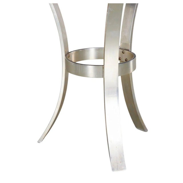 Mid-Century Modern Mid Century Modern Round Goatskin and Aluminum Side Table For Sale - Image 3 of 4