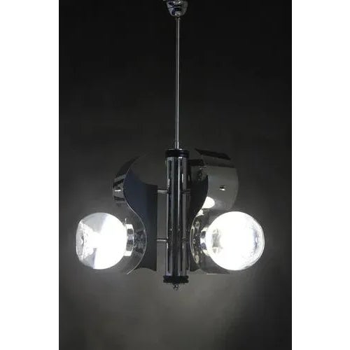 Vintage Italian Chrome Plated Chandelier, 1970s For Sale - Image 12 of 13