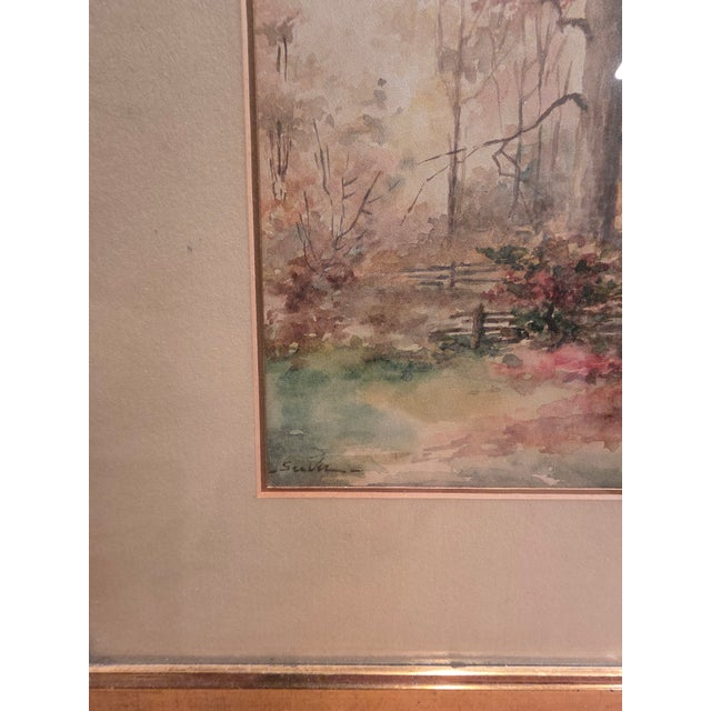 Antique Watercolor Landscape Painting For Sale - Image 10 of 16