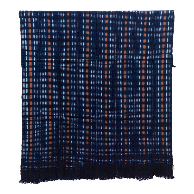 Rhythm Grid Indigo Mud Cloth For Sale