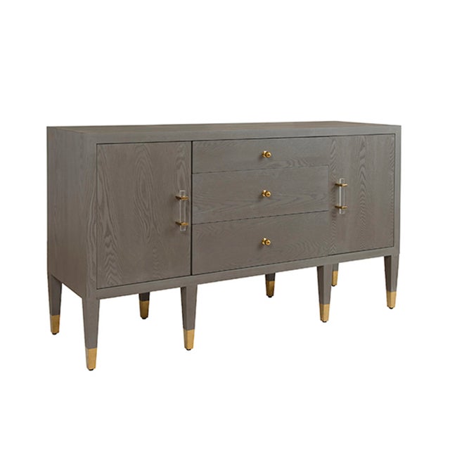 New special order item. Not vintage. This exquisite Buffet with acrylic and brass hardware provides casual sophistication...